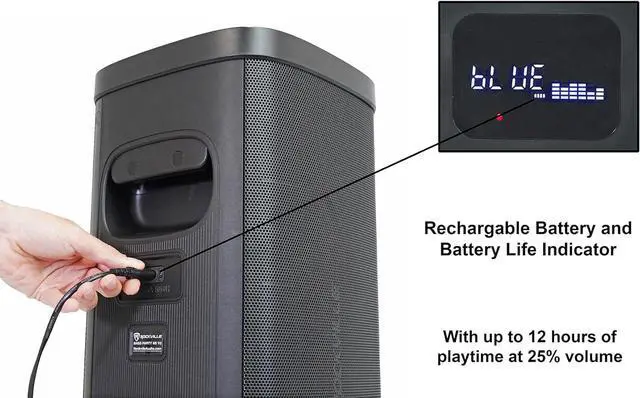 Alt view image 7 of 7 - Rockville BASS Party 65 V2 Rechargeable LED Wireless Link Bluetooth Speakers (2 Items)