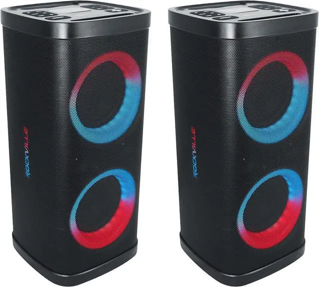 Main image of Rockville BASS Party 65 V2 Rechargeable LED Wireless Link Bluetooth Speakers (2 Items)