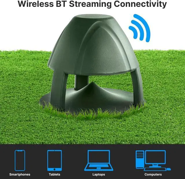 Alt view image 3 of 7 - Pyle Portable Waterproof Bluetooth Outdoor Garden Speaker - 6.5 Inch 6-1/2" Coaxial 2-Way IP56 Waterproof Outdoor Speaker for Garden, Pool Spa, Landscape, Supports TWS Connection - PGRDSP62BTB