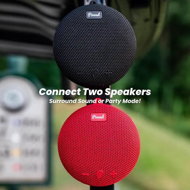 Alt view image 2 of 6 - Pinned 2.0 Dart Speaker - USB-C Rechargeable, 10+ Hour Battery, IPX7 Waterproof, Bag Clip Carabiner - Portable Bluetooth Speakers - Magnetic Golf Cart Speakers Bluetooth, American Flag