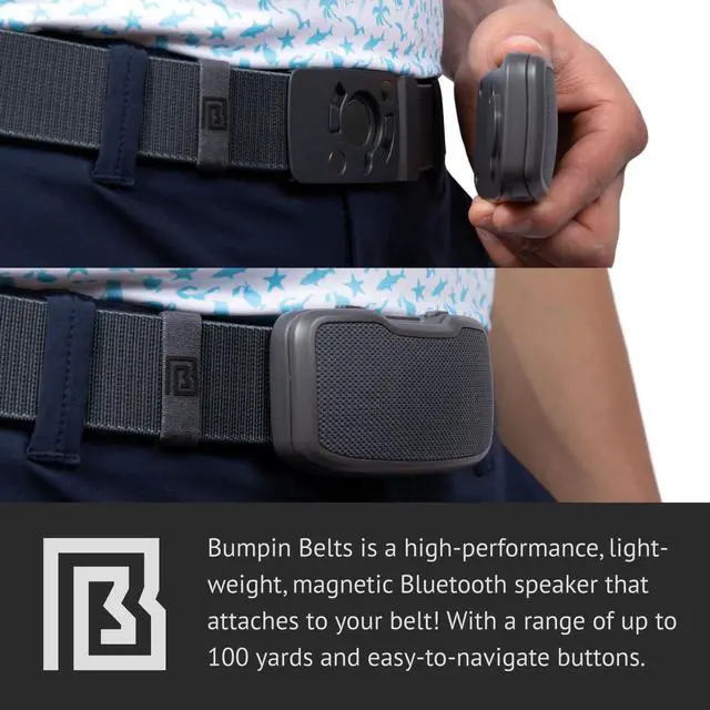 Alt view image 3 of 7 - Portable Bluetooth Speaker with Magnetic Clip | Waterproof Bluetooth Speaker with 4GB Storage, 6+ Hour Battery, 100-Yard Range | Compact Small Wireless Speaker for Travel & Bike- Gray