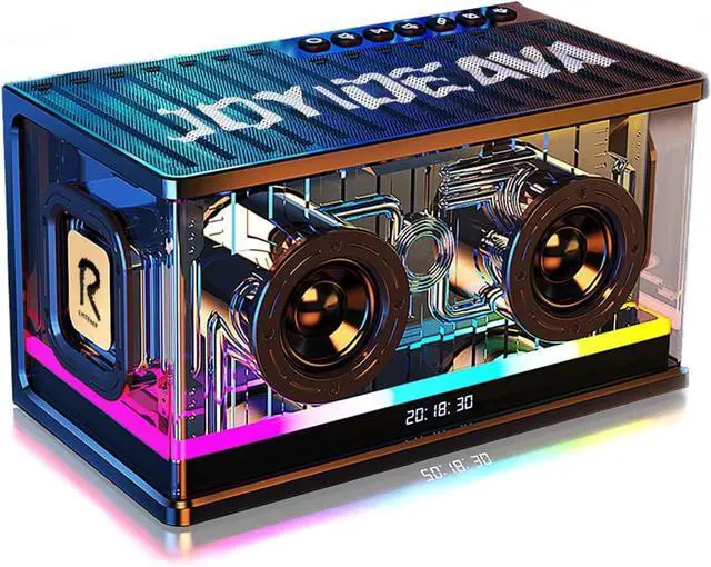 Main image of Bluetooth Speaker Ultra Heavy Bass 40W RGB Light Cyber Mechanical Industrial Style Bluetooth 5.0 Wireless Stereo Sound Speaker for Indoor and Computer Room (Black)