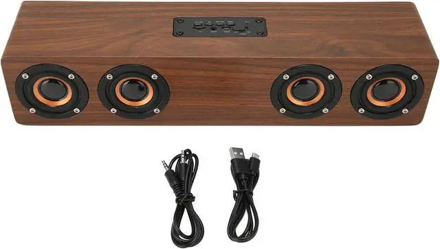 Main image of Yoidesu Retro Bluetooth Speaker, Wooden Subwoofer Speaker Surround Sound Hands Calling Speaker Built in HD mic for Laptop Cellphone(Brown Wood Grain (Export))
