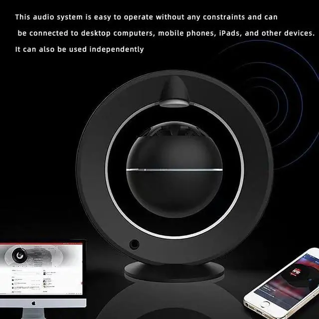 Alt view image 2 of 7 - Magnetic Levitation Wireless Speaker, Suspended Floating Speakers with LED for Home Office Decor Cool Tech Gadgets,Creative Birthday Gifts