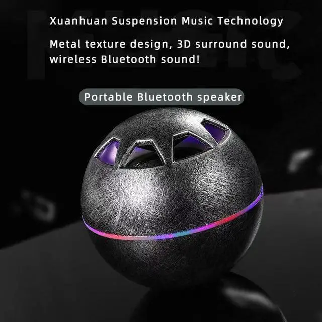 Alt view image 4 of 7 - Magnetic Levitation Wireless Speaker, Suspended Floating Speakers with LED for Home Office Decor Cool Tech Gadgets,Creative Birthday Gifts