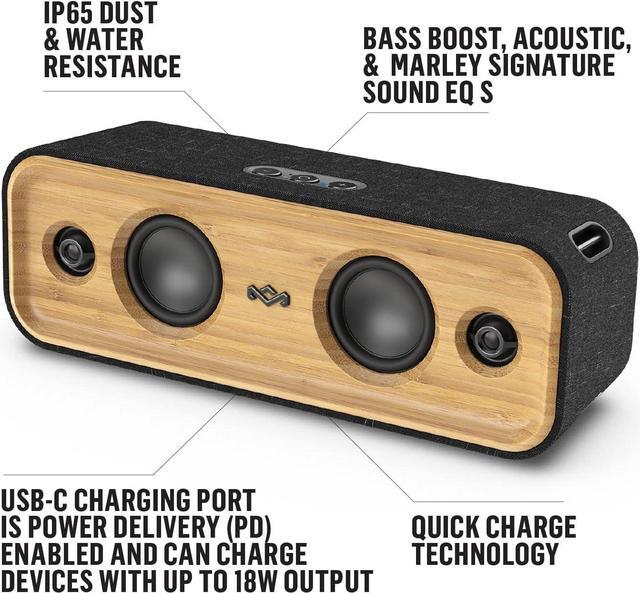 Alt view image 4 of 7 - House of Marley Get Together 2: Portable Speaker with Wireless Bluetooth Connectivity, 20 Hours of Playtime and Sustainable Materials, IP65 Dust and Water Resistance, Signature Black