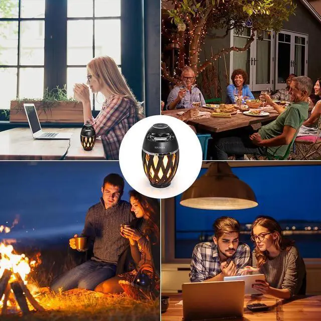 Alt view image 7 of 7 - Led Flame Speakers, Flame Torch Atmosphere Speaker Bluetooth 4.2 Wireless Portable Outdoor HD Audio Waterproof Speaker
