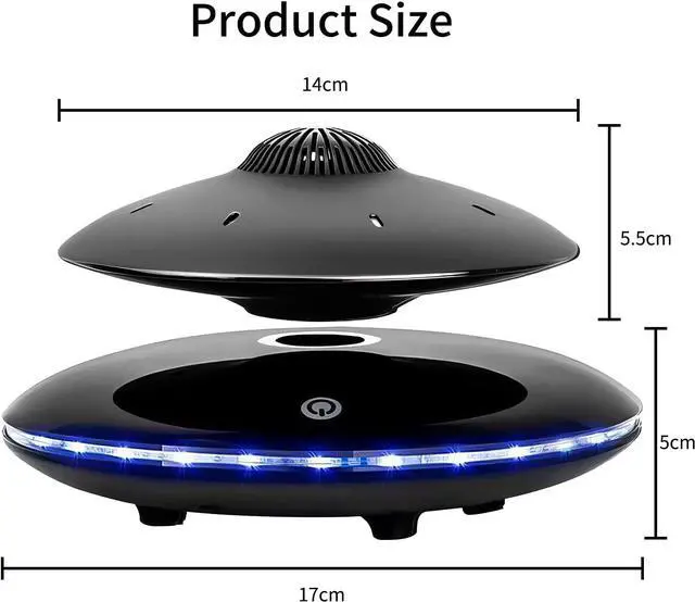Alt view image 7 of 7 - Levitating Bluetooth Speaker, Wireless Floating Speaker Bluetooth 4.0, Magnetic Levitating Speaker with LED Flash Lights & 360° Rotation for Home, Office Creative Decor, Cool Tech Gadgets