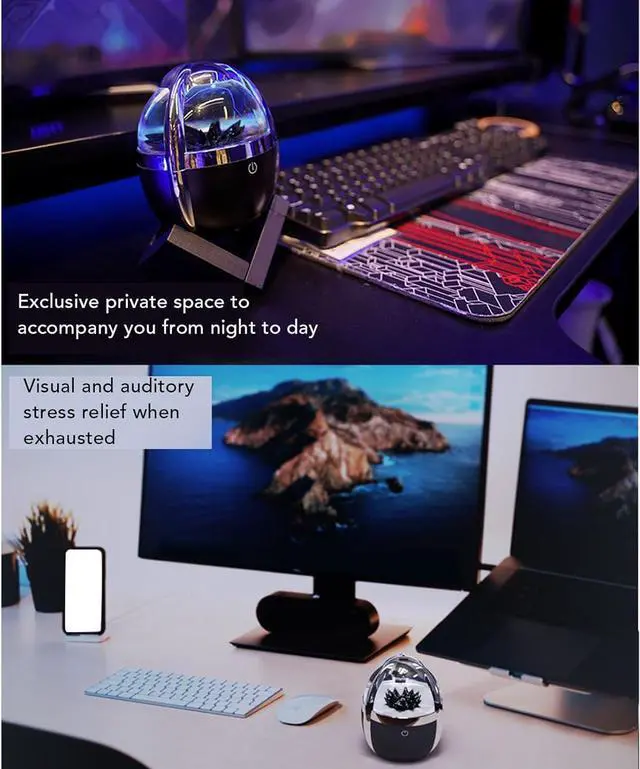 Alt view image 5 of 7 - Bewinner Ferrofluid Speaker - Dancing Ferrofluid Sound Visualizer with Colourful Lights, Portable Magnet Liquid Speaker, Cool Tech Gadgets for Men