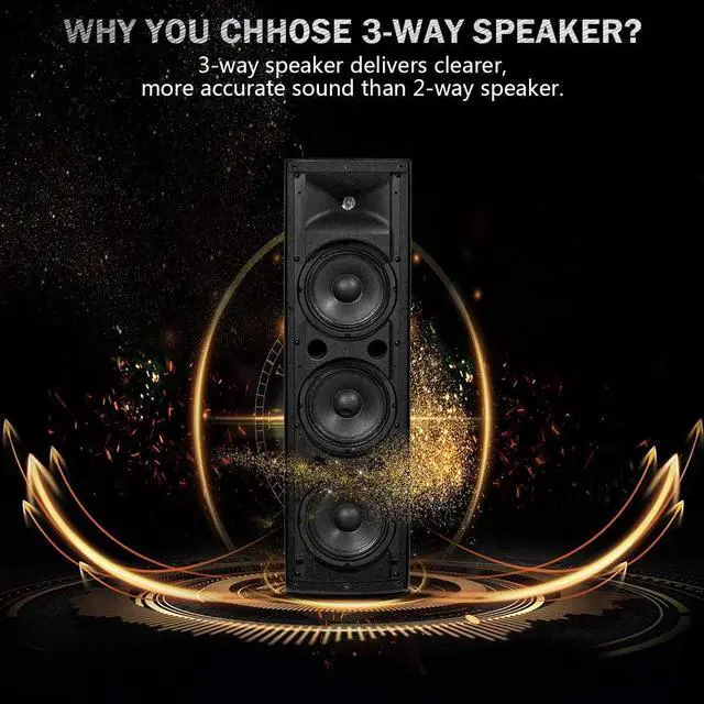 Alt view image 6 of 7 - Costzon Active 3-Way 6.5'' 2000W All-in-one PA Speaker DJ Loud Speaker with Bluetooth, USB/SD Card Input, MP3 FM Radio, Wireless Remote Control for Indoor Outdoor Party Wedding