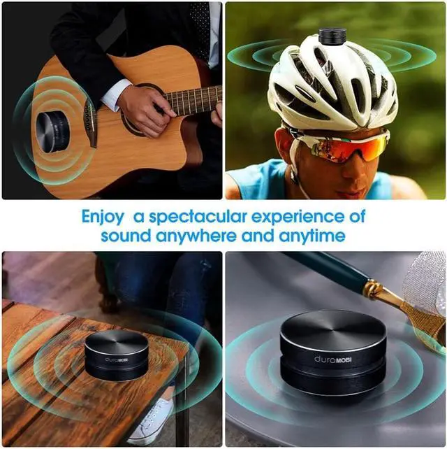 Alt view image 5 of 7 - Mini Speake 2 Pack Humbird Speaker Bone Conduction Speaker Mini Size Wireless Portable Speaker Loud Stereo Sound Built-in Mic Sound Box(Black)