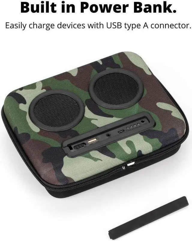 Alt view image 6 of 7 - Bluetooth Speaker Backpack with 20-Watt Speakers & Subwoofer for Parties/Festivals/Beach/. Rechargeable, Works with iPhone & Android (Camouflage, Latest Premium Edition)