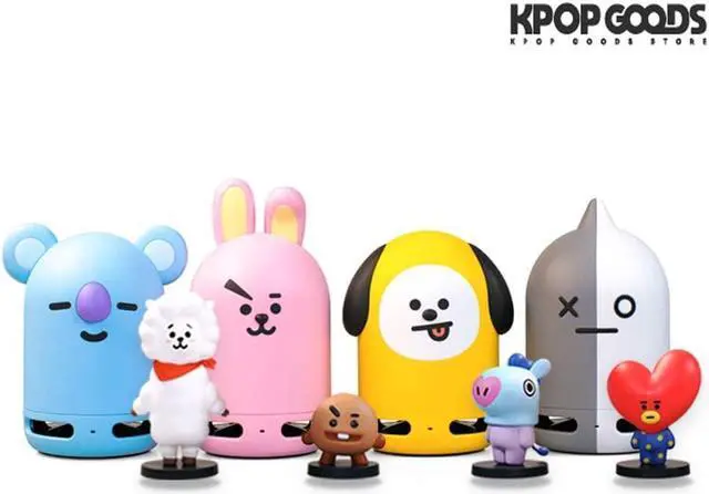 Alt view image 2 of 7 - BT21 Official Friends Duo Bluetooth Stereo Portable Speaker & Figure Set for Home, Outdoors, Travel (Speaker CHIMMY + Figure MANG)