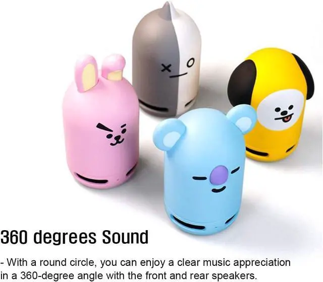 Alt view image 3 of 7 - BT21 Official Friends Duo Bluetooth Stereo Portable Speaker & Figure Set for Home, Outdoors, Travel (Speaker CHIMMY + Figure MANG)