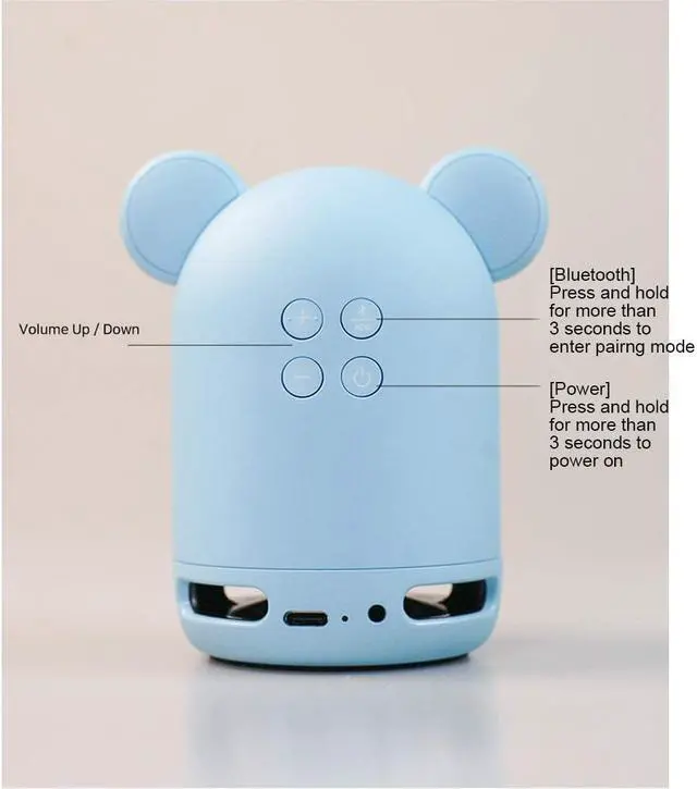 Alt view image 6 of 7 - BT21 Official Friends Duo Bluetooth Stereo Portable Speaker & Figure Set for Home, Outdoors, Travel (Speaker CHIMMY + Figure MANG)