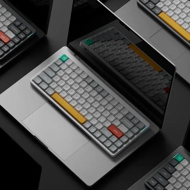 Alt view image 7 of 7 - nuphy Air75 V2 Portable 75% Mechanical Keyboard, Wireless Keyboard,Supports Bluetooth/2.4G/USB-C RGB Bluetooth Keyboards,Compatible with Windows/Mac OS/Linux Systems White-Gateron Wisteria Switch