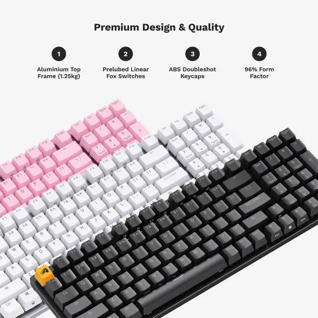 Alt view image 4 of 7 - Glorious GMMK 2 Small Gaming Keyboard Base- Barebones Kit- TKL Hot Swappable DIY White Mechanical Keyboard - Wired, RGB Backlit,- PC Setup Accessories- 65%, White