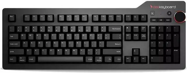 Alt view image 4 of 7 - Das Keyboard 4 Professional for Mac Wired Mechanical Keyboard, Cherry MX Brown Mechanical Switches, 2-Port USB 3.0 Hub, Volume Knob, Aluminum Top (104 Keys, Black)