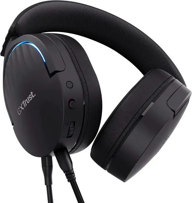 Alt view image 2 of 6 - Trust Gaming GXT 490 Fayzo USB Gaming Headset 7.1 Surround Sound, 50mm Drivers, 85% Recycled Plastics, RGB Over-Ear Wired Headphones, with Noise Cancelling Microphone for PC PS5 - Black