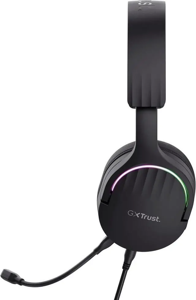Alt view image 5 of 6 - Trust Gaming GXT 490 Fayzo USB Gaming Headset 7.1 Surround Sound, 50mm Drivers, 85% Recycled Plastics, RGB Over-Ear Wired Headphones, with Noise Cancelling Microphone for PC PS5 - Black