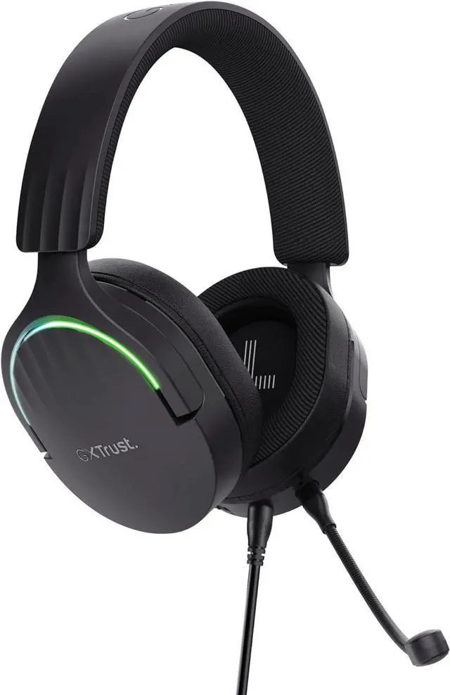 Alt view image 6 of 6 - Trust Gaming GXT 490 Fayzo USB Gaming Headset 7.1 Surround Sound, 50mm Drivers, 85% Recycled Plastics, RGB Over-Ear Wired Headphones, with Noise Cancelling Microphone for PC PS5 - Black