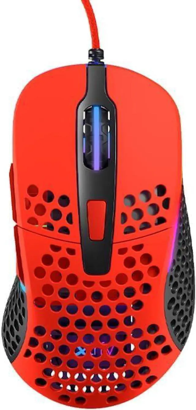 Main image of XTRFY M4 RGB, Ultra-Light Wired Gaming Mouse, Ergonomic Design for Right-Handers, Cutting-Edge Pixart 3389 Sensor, Adjustable RGB Lighting, Kripparrian Red Edition