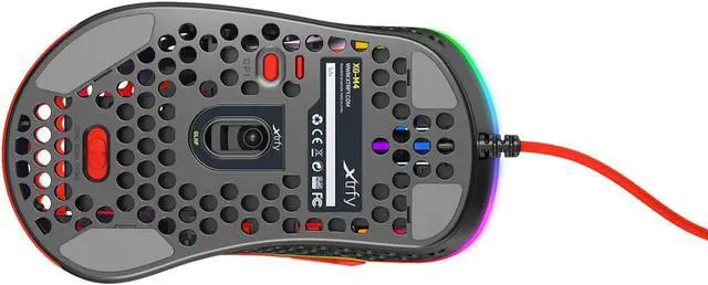 Alt view image 5 of 6 - XTRFY M4 RGB, Ultra-Light Wired Gaming Mouse, Ergonomic Design for Right-Handers, Cutting-Edge Pixart 3389 Sensor, Adjustable RGB Lighting, Kripparrian Red Edition