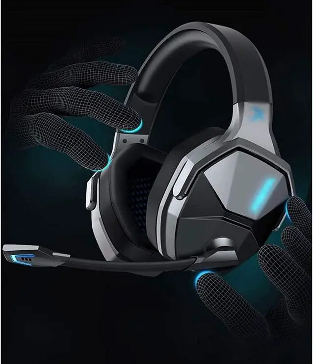 Alt view image 4 of 6 - USB Gaming Headphones Over-Ear Game Headset Surround Sound Wired Mic for Computer PC Gamer