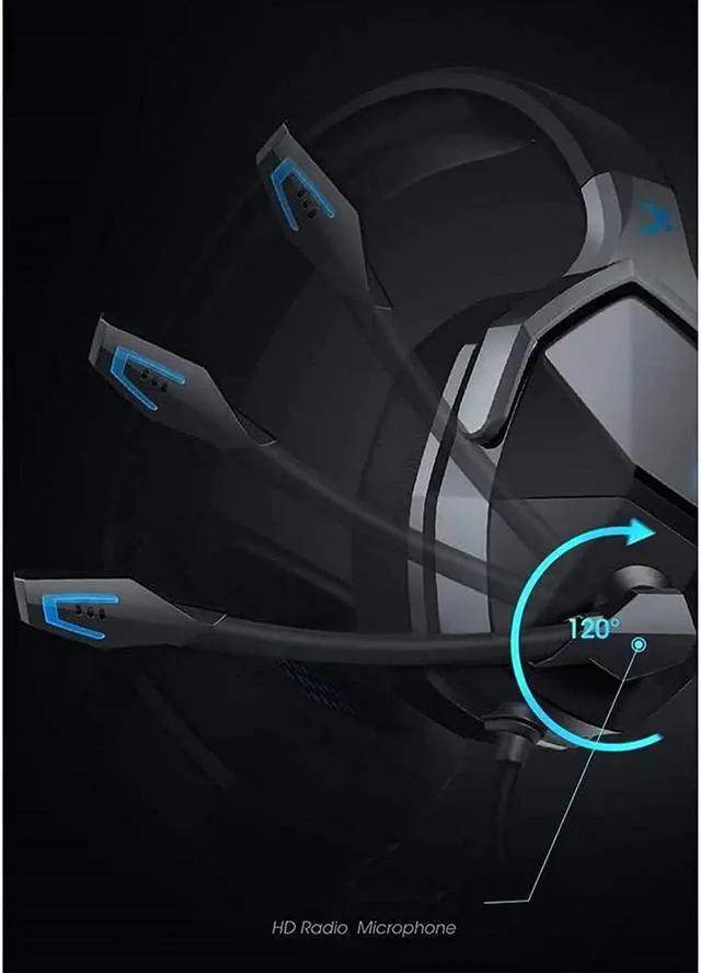 Alt view image 6 of 6 - USB Gaming Headphones Over-Ear Game Headset Surround Sound Wired Mic for Computer PC Gamer