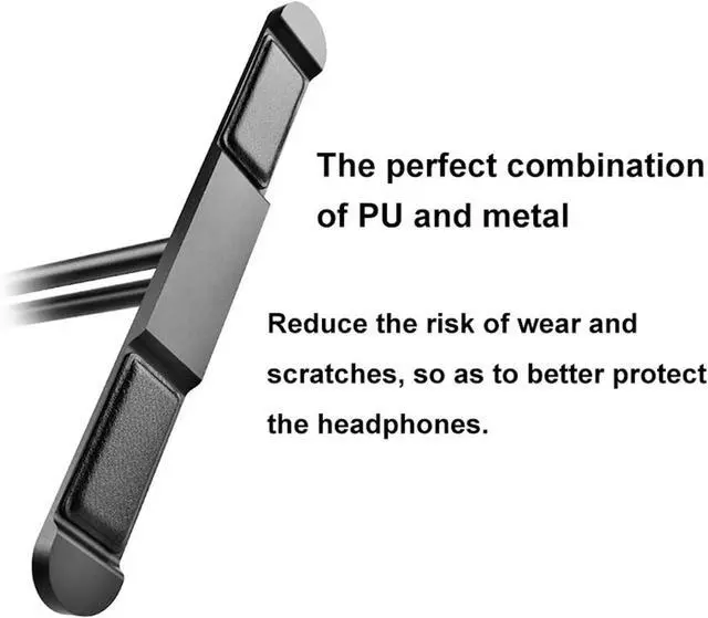 Alt view image 3 of 7 - Headphone Stand/Headset Holder Aluminum Headphone Holder Stand Dual Hanger Holder Earphone Desk Display Rack Bracket with Anti-slip Pad for Game Headphones PC Gaming Headset Stand ( Color : Double-Gol