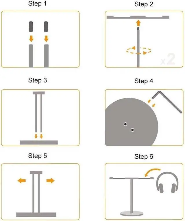 Alt view image 6 of 7 - Headphone Stand/Headset Holder Aluminum Headphone Holder Stand Dual Hanger Holder Earphone Desk Display Rack Bracket with Anti-slip Pad for Game Headphones PC Gaming Headset Stand ( Color : Double-Gol