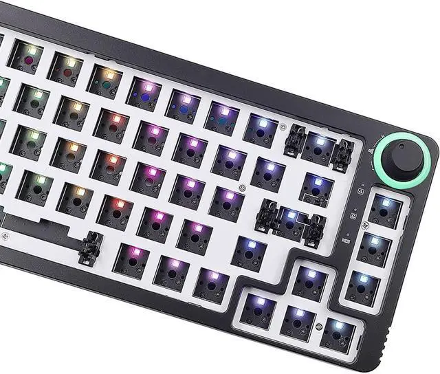 Alt view image 4 of 6 - Gnbzxce LK67/KF068 Hot Swappable Gaming Mechanical Keyboard Kits Cord Support Gasket Structure Customized Keyboard Kits