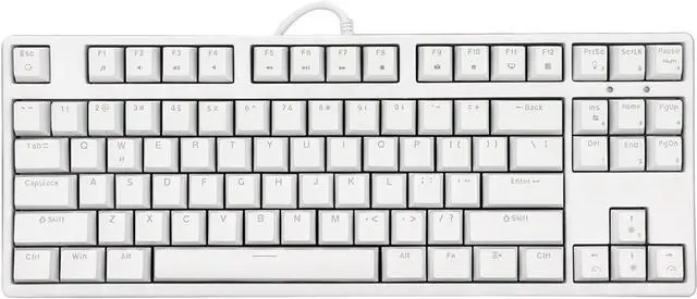 Main image of Mechanical Keyboard, 87 Keys Sensitive Operation White Light Staggered Layout Wired Keyboard for Office (White)