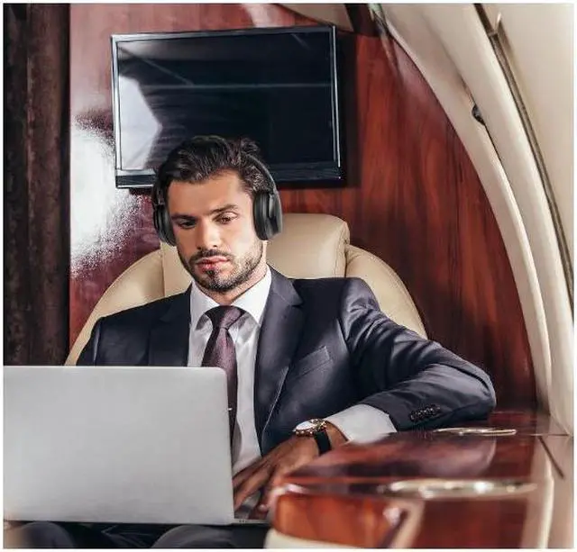Alt view image 4 of 5 - Morpheus 360 Synergy HD Bluetooth Headphones, Wireless Headphones, Over-Ear Headphones, 40-Hour Playtime, USB Type C Fast Charging, Soft Leather Padding, with Travel Case - Black, HP9550HD