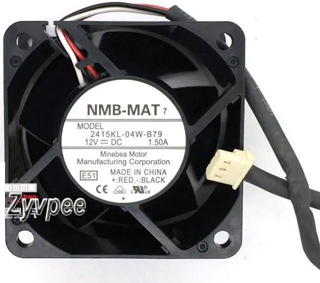 Main image of NMB 60*38mm 2415KL-04W-B79 12V 1.5A 3 wires 3 pins 6CM server case fan