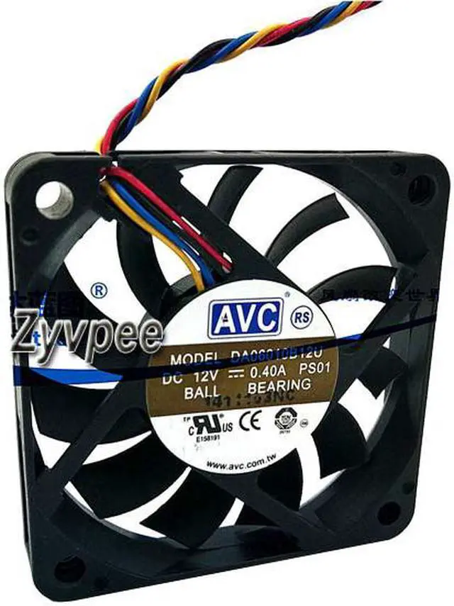 Main image of Avc 60*10mm DA06010B12U DC12V 0.40A 4 wires 4 pins 6CM case fan cpu cooler