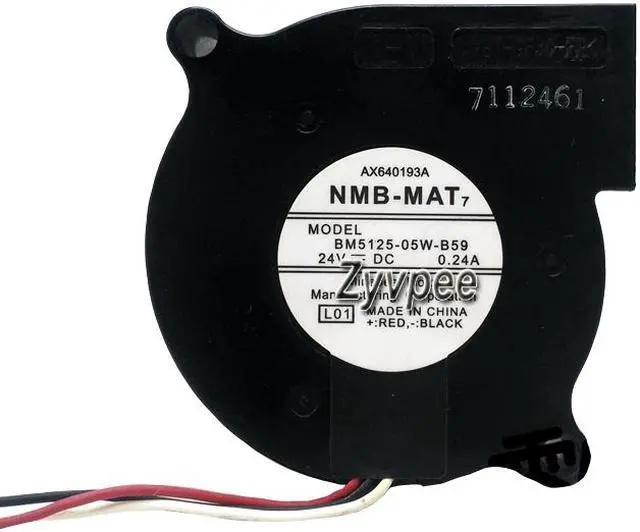 Alt view image 2 of 2 - NMB 50*25mm BM5125-05W-B59 DC24V 0.24A 3 wires 3 pins blower for projector