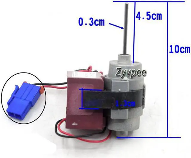 Alt view image 2 of 3 - D4612AAA15 DC 12V 2.5W 2200RPM 2 wires 2 pins motor for General refrigerator