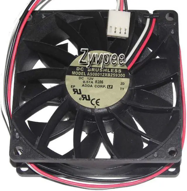 Main image of ADDA 80mm AS08012XB259300 12V 0.57A 3 wires 3 pins 8cm cpu cooling fan