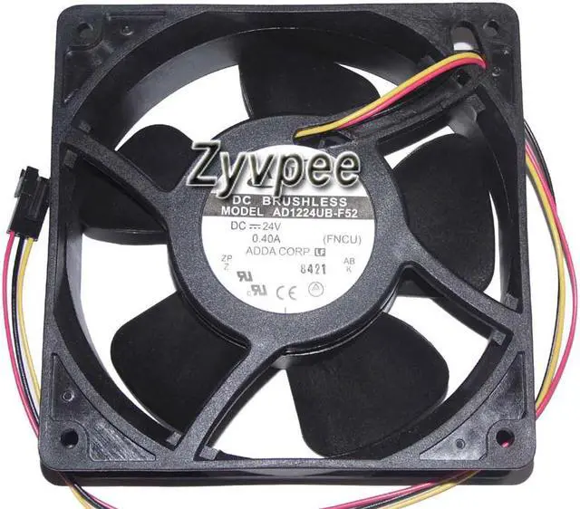Alt view image 2 of 3 - Zyvpee adda 120mm AD1224UB-F52 24V 0.4A 3 wires 3 pins 12cm inverter cooling fan