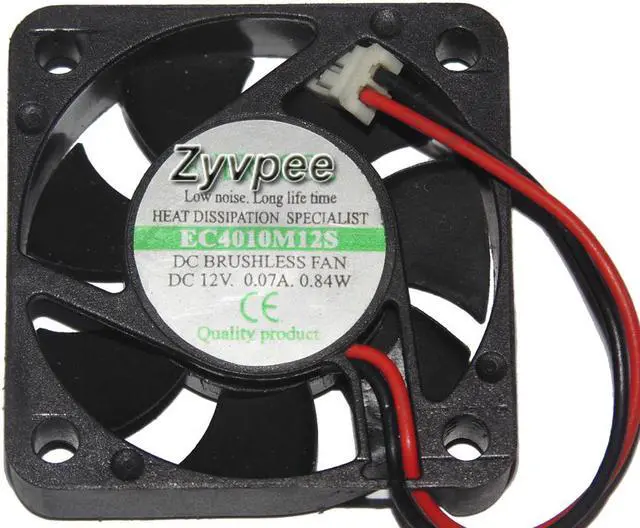 Main image of Zyvpee evercool 40mm EC4010M12S 12V 0.07A 2 wires 2 pins 4cm cooling fan