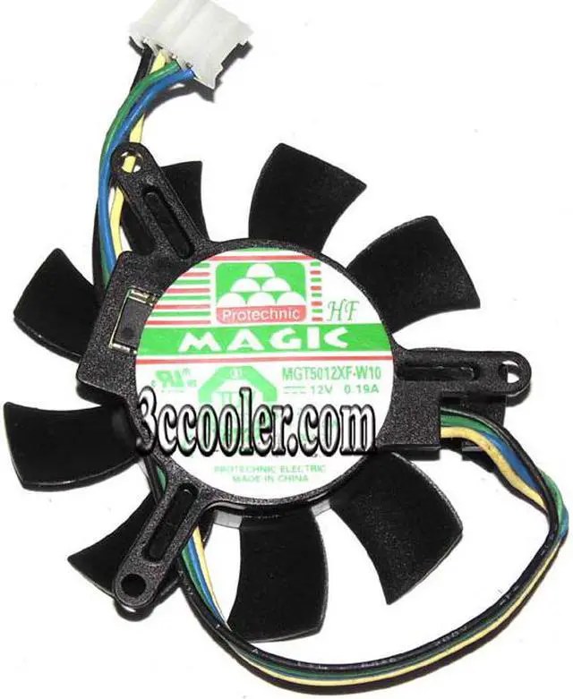 Main image of Zyvpee magic MGT5012XF-W10 12V 0.19A 4 wires 4 pins vga fan