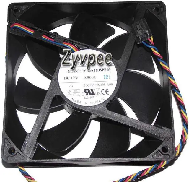 Alt view image 2 of 3 - Zyvpee Foxconn 120mm PV123812DSPF 01 12V 0.9A NN495 4 wires 12cm power case fan