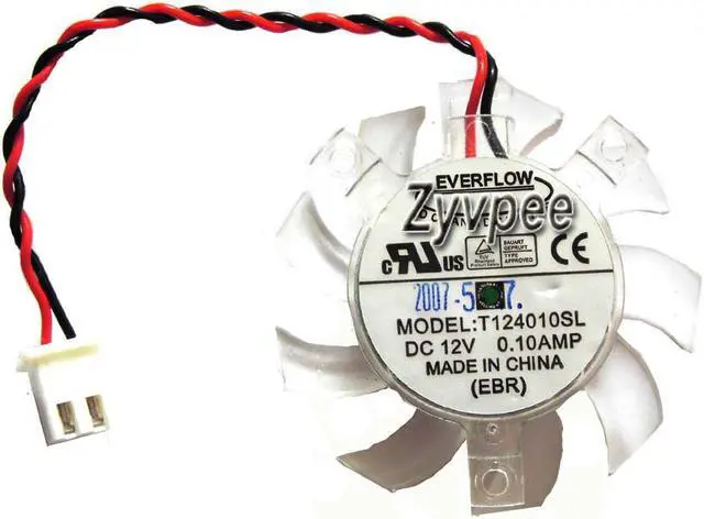 Main image of Zyvpee everflow T124010SL 12V 0.1A 2 wires 2 pins vga cooling fan