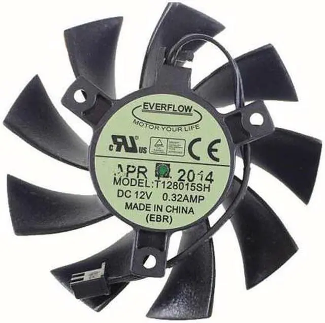 Main image of EVGA GTX650 GTX650Ti Graphics Card Cooling T128015SH 75MM  DC 12V 0.32A 2 Wires 2 Pins Cooler Fan