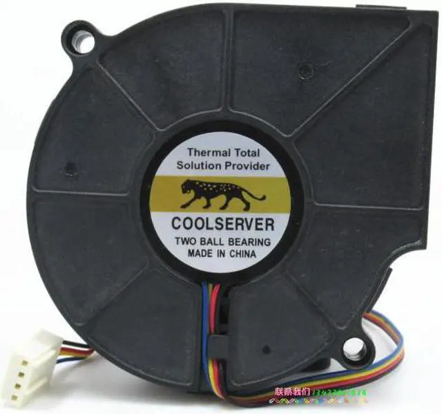 Main image of 75mm Blower Cooling B127515BU 12V 4 Wires 4 Pins 1U 775 P4 CPU Cooler Fan