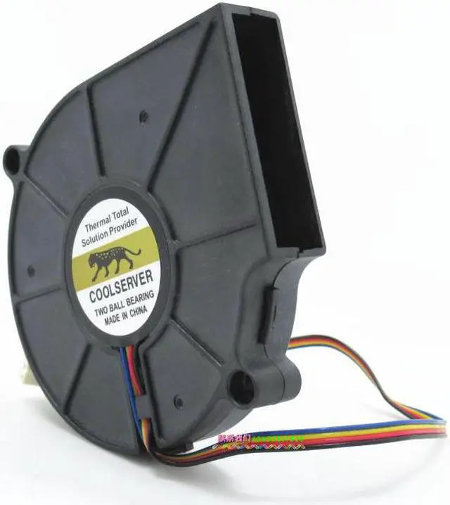 Alt view image 4 of 4 - 75mm Blower Cooling B127515BU 12V 4 Wires 4 Pins 1U 775 P4 CPU Cooler Fan