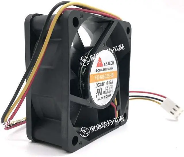 Alt view image 2 of 3 - 60mm Inverter Cooling FD486025HB 48V 0.11A 3 Wires 3 Pins 6CM Case Fan