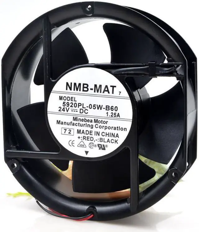 Alt view image 6 of 7 - 170MM Axial inverter ups power Cooling NMB 5920PL-05W-B40 0.95A DC24V 2 Wires Case Fan 172x51mm