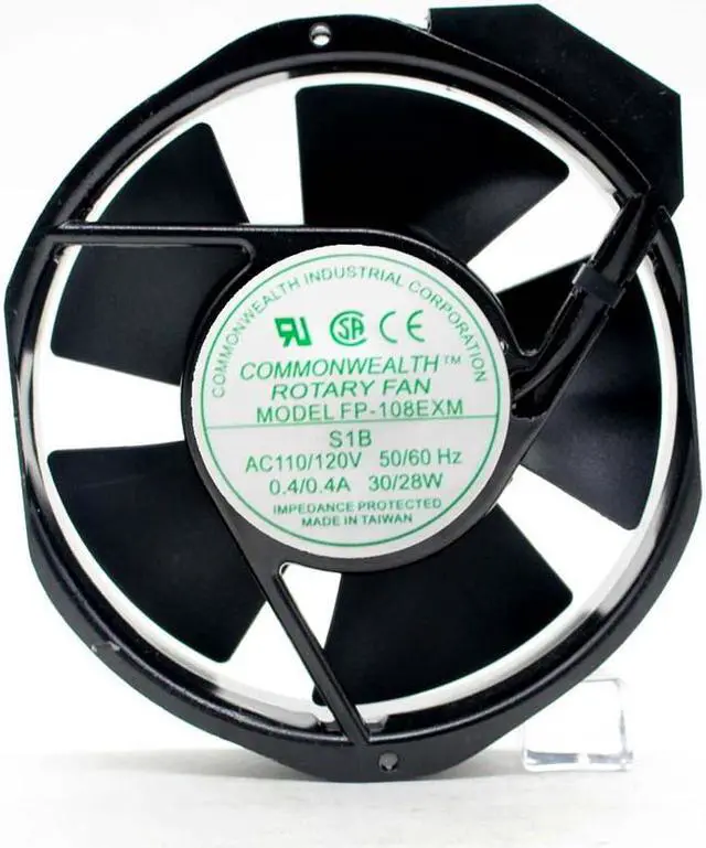 Main image of 170MM AC Axial Cooling Commonwealth 172x38mm FP-108EXM S1B AC115V Metal frame 2 Pins Cabinet UPS Fan